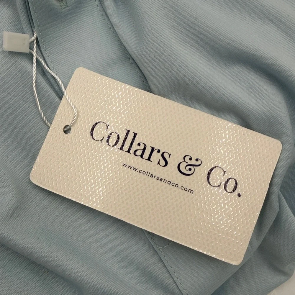 NWT Collars & Co. Light Blue Oxford Button Down Collar Polo in Size Small